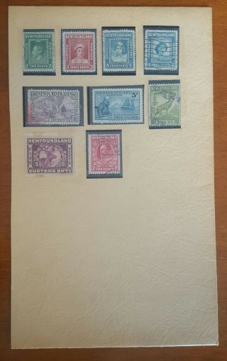 9 Newfoundland Stamps From Quality Old Album 1930 