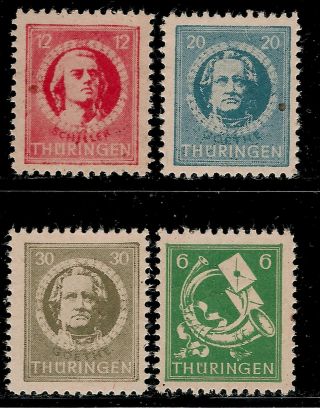 Germany Thuringen Under Soviet Administration 1946 Imperf Stamps