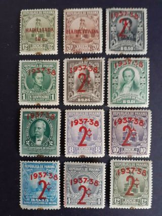 Panama Great Old Some Mlh Overprinted Stamps As Per Photo Very