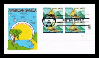 Dr Jim Stamps Us American Samoa First Day Cover Craft Plate Block