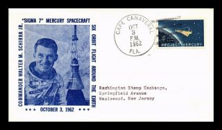 Dr Jim Stamps Us Sigma 7 Mercury Walter Schirra Space Event Cover 1962