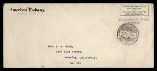 Dr Who 1918 Mexico Us Embassy Diplomatic Frank To Usa E53491