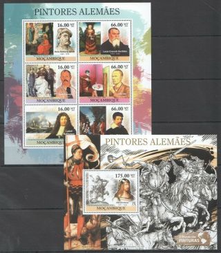 G80 2011 Mozambique German Art Paintings Pintores Alemaes 1kb,  1bl Mnh Stamps
