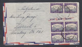South Africa 1940s Two Airmail Covers Port Elizabeth To Zurich Switzerland