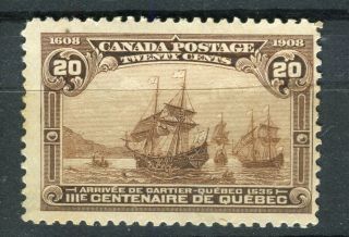 Canada; 1908 Early Quebec Issue Fine 20c.  Value
