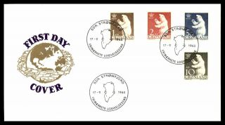 Mayfairstamps Greenland 1963 Set Of 4 Polar Bears Fauna First Day Cover Wwb74637