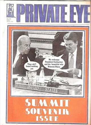 Private Eye Mag 624 15 November 1985 Ronald Reagan George Shultz Russia