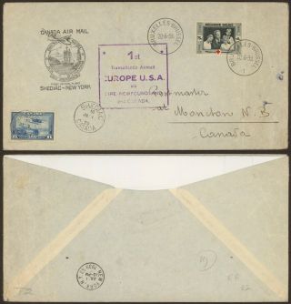 Belgium 1939 - 1st Flight Air Mail Cover To Newfoundland Canada 30521/16