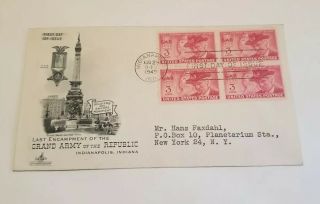 1949 First Day Cover Cachet Last Encampment Of The Grand Army Of The Republic