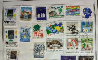 EUROPE - FINLAND & ALAND IS STAMPS Hinged lot on HARRIS Album pg DUCKS 004 3