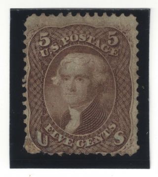 Sss: Us Stamp Scott 76 5c 1863 Jefferson Some Thin