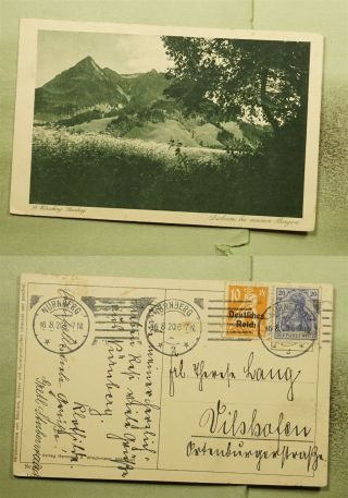 Dr Who 1920 Germany Nurnberg Ovpt Worsching Starnberg Postcard E43963
