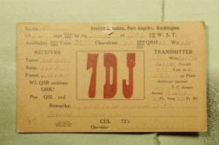 Dr Who 1925 Port Angeles Wa Qsl Ham Radio Postcard 7dj E67418