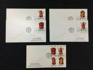 Treasure Coast Tcstamps 5x Folk Art Usa Fdc First Day Issue Covers 529