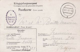 Wwii 1941 Belgium Pow At Stalag Xi B Fallingbostel Pow Camp Germany Postcard 56