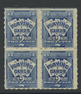 Us 1896 - 99 2c Revenue - Playing Card Hinged Sc Rf3 Cat $60.  00