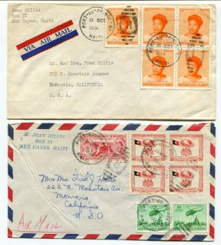 Dh - Haiti 1954 / 1955 Airmail Rate Covers - Sent To Usa - 3 -