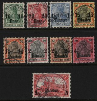 Opc 1905 German Offices In Turkey 31 - 39 Unwmk Some Better Cancels