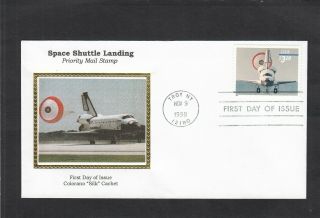 Us First Day Cover 1998 Sc 3261 $3.  20 Space Shuttle Landing Colorano Silk Cach