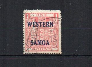 Samoa 1955 Nz Opt £1 Postal Fiscal Fu Cds