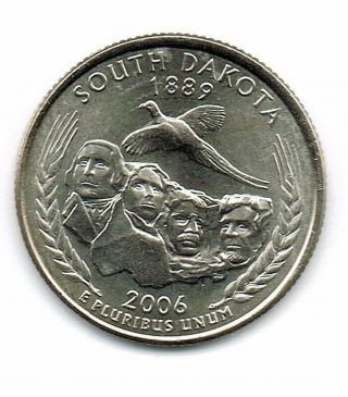 2006 - D Brilliant Uncirculated South Dakota 40th State Quarter Coin