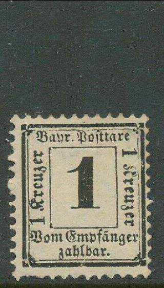 Germany Bavaria 1870 Postage Due 1k Hinged Catgb23.  00 Bin Pricegb£5.  00