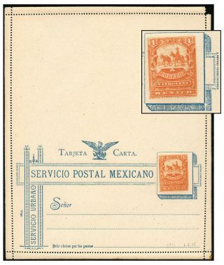 Mexico 1895 4¢ Ps Ltr Cd Never Folded Lc15 Bamert Lc11