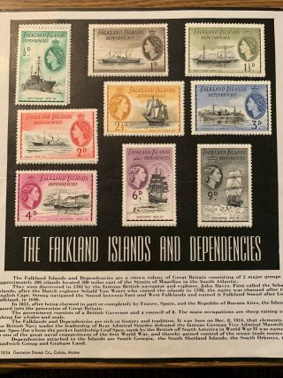 Falkland Island Stamps,  Set Of 9,  Gem Quality.