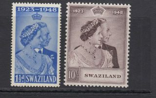 Swaziland 1948 Silver Wedding Sg 46 & 47 Unmounted (cat.  £40.  50)