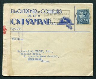 27.  04?.  1940 Belgium Airmail Censor Cover To Hong Kong Censor