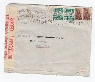 Ww2 Port Elizabeth South Africa 1942 Uc8 Censored Cover To York