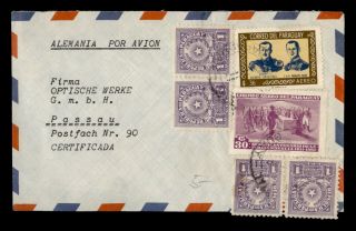 Dr Who Paraguay To Germany Multi Franked Air Mail Certified C126881