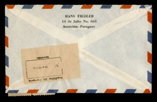 DR WHO PARAGUAY TO GERMANY MULTI FRANKED AIR MAIL CERTIFIED C126881 2
