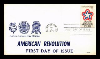 Dr Jim Stamps Us American Revolution Bicentennial Fdc Cover Prestige