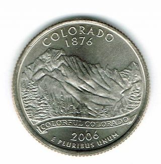 2006 - D Brilliant Uncirculated Colorado 38th State Quarter Coin