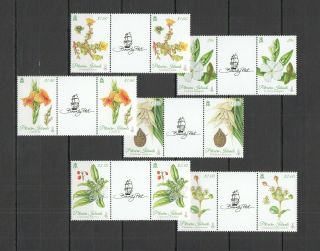 A190 Pitcairn Islands Flora Flowers 907 - 12 Michel 40 Euro Gutter 2set Mnh