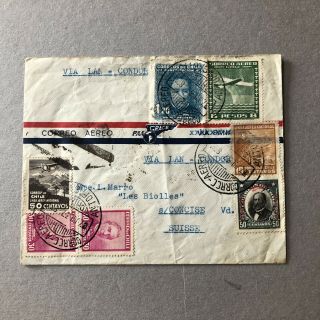 Z) Air Mail Cover Chile To Switzerland Via Lan Condor 1937