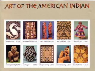 3873 Art Of The American Indian Sheet Mnh