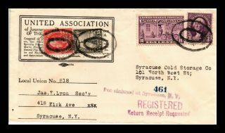 Dr Jim Stamps Us Special Delivery Registered Syracuse Union 818 Cover 1937