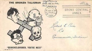 World War Ii Cartoon Patriotic,  Broken Talisman: Schickelgruber.  [e545803]