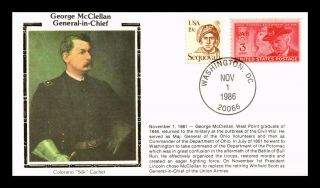 Dr Jim Stamps Us General George Mcclellan Colorano Silk Civil War Cover