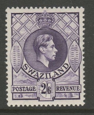 Swaziland 1938 - 54 George Vi 2/6d Bright Violet Perf 13½ X 13 Sg 36 Mnh.