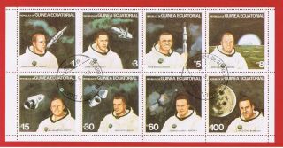 Equatorial Guinea Cto Sheet Of 8 Astronauts S/h
