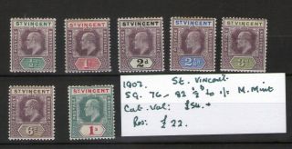7 X St.  Vincent 1902 Stamps M/mint