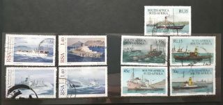 2 X South African Full Sets Of 4 Stamps - Tugboats & Merchant Ships - Lh