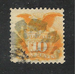 U.  S.  Scott 116 Shield & Eagle Yellow Stamp