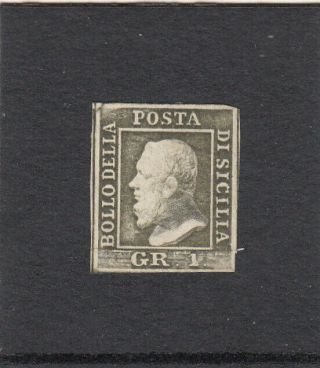 Italia Italian States Sicilia Sicily 1859 1gr Verde Oliva Grigiastro - Nuovo Co