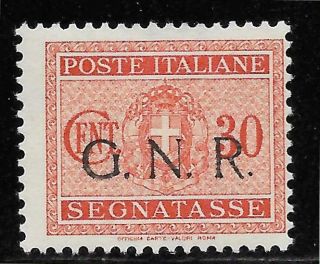 Italy Social Republic 1944 Postage Due 30c Gnr Mnh Signed T21531