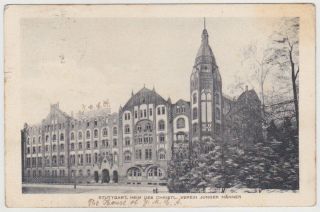 Germ.  Dr 1913 Pict.  Pc Stuttgart (y.  M.  C.  A.  Building) To Hamilton (scotland U.  K. )