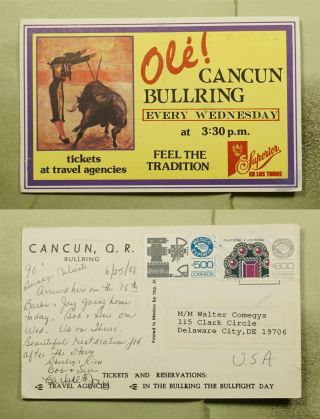 Dr Who 1989 Mexico Cancun Postcard Advertising To Usa Exporta E52192